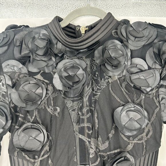 NWT Zhivago The Vendetta Black Floral Mini Dress Size 4 - Picture 5 of 11